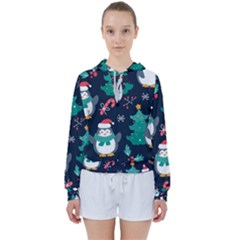 Colorful Funny Christmas Pattern Women s Tie Up Sweat by Uceng