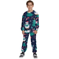 Colorful Funny Christmas Pattern Kids  Sweatshirt Set by Uceng