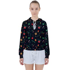 Christmas Pattern Texture Colorful Wallpaper Women s Tie Up Sweat by Uceng