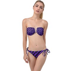 Christmas Paper Star Texture Twist Bandeau Bikini Set by Uceng