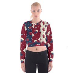 Flat Design Christmas Pattern Collection Art Cropped Sweatshirt by Uceng