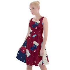 Flat Design Christmas Pattern Collection Art Knee Length Skater Dress by Uceng