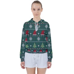 Beautiful Knitted Christmas Pattern Women s Tie Up Sweat by Uceng