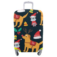 Funny Christmas Pattern Background Luggage Cover (medium) by Uceng