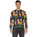 Funny Christmas Pattern Background Men s Fleece Sweatshirt View1