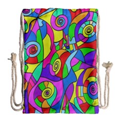 Colorful Stylish Design Drawstring Bag (large) by gasi