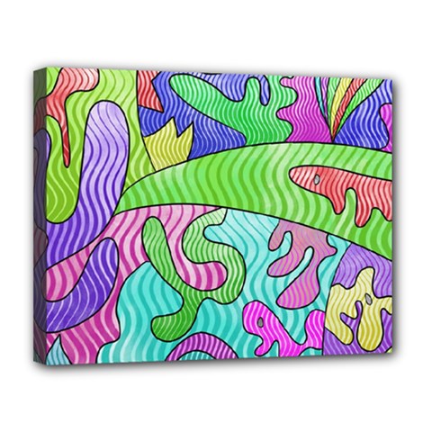 Colorful Stylish Design Canvas 14  X 11  (stretched) by gasi