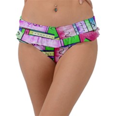 Colorful Pattern Frill Bikini Bottom by gasi