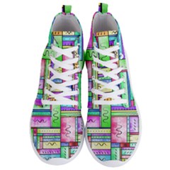 Colorful Pattern Men s Lightweight High Top Sneakers by gasi