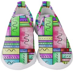 Colorful Pattern Kids  Slip On Sneakers by gasi