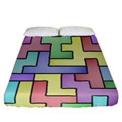 Colorful Stylish Design Fitted Sheet (queen Size) by gasi