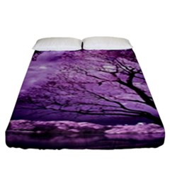 Violet Nature Fitted Sheet (king Size) by Sparkle