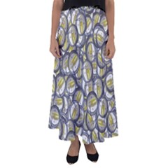 Gong Instrument Motif Pattern Flared Maxi Skirt by dflcprintsclothing