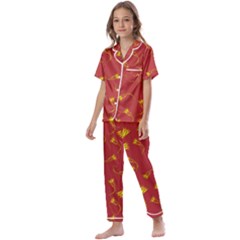 Background Pattern Texture Design Kids  Satin Short Sleeve Pajamas Set by Ravend