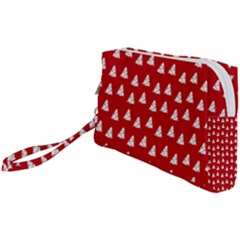 White Christmas Tree Red Wristlet Pouch Bag (small) by TetiBright