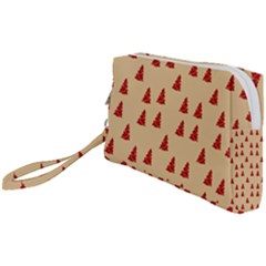 Red Christmas Tree Brown Wristlet Pouch Bag (small) by TetiBright