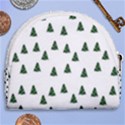 Green Christmas Trees White Horseshoe Style Canvas Pouch View2