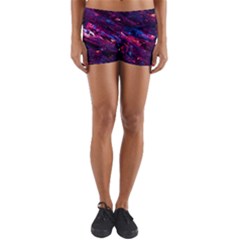 Space Futuristic Shiny Abstraction Yoga Shorts by Pakemis