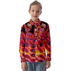 Fractal Black Texture Wallpaper Art Design Kids  Long Sleeve Shirt by Pakemis