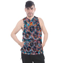 Fractal Black Texture Wallpaper Art Design Art Men s Sleeveless Hoodie by Pakemis