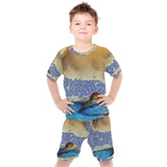 Abstract Painting Art Texture Kids  Tee And Shorts Set by Ravend