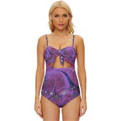 Fractal Math Abstract Abstract Art Knot Front One-piece Swimsuit by Ravend