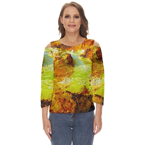 Lake Dallol In Danakil Depression Ethiopia Cut Out Wide Sleeve Top by danenraven