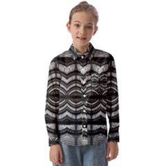 Abstract Geometric Collage Pattern Kids  Long Sleeve Shirt by dflcprintsclothing