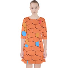 Roof Roofing Tiles  Quarter Sleeve Pocket Dress by artworkshop