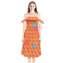 Roof Roofing Tiles  Shoulder Tie Bardot Midi Dress View1