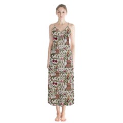 Pattern  Button Up Chiffon Maxi Dress by Gohar