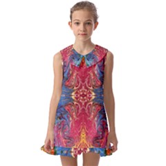 Firey Repeats I Kids  Pilgrim Collar Ruffle Hem Dress by kaleidomarblingart