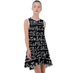 Sanscrit Pattern Design Frill Swing Dress by dflcprintsclothing