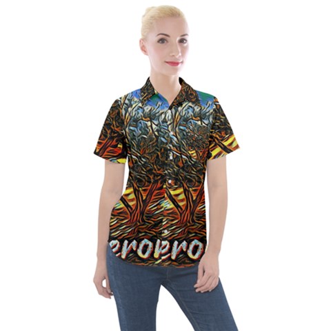 Colorful Verona Olive Tree Women s Short Sleeve Pocket Shirt by ConteMonfrey