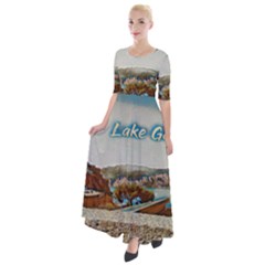 Malcesine Castle On Lake Garda Half Sleeves Maxi Dress by ConteMonfrey