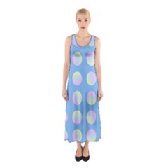 Abstract Stylish Design Pattern Blue Sleeveless Maxi Dress by brightlightarts