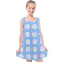 Abstract Stylish Design Pattern Blue Kids  Cross Back Dress by brightlightarts