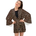 Random Abstract Geometry Motif Pattern Long Sleeve Kimono View1