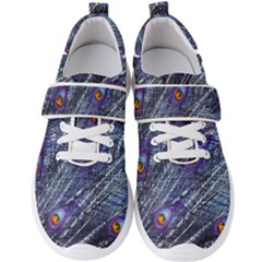 Peacock-feathers-color-plumage Blue Men s Velcro Strap Shoes by danenraven