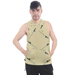 Fishing Rods Pattern Brown Men s Sleeveless Hoodie by TetiBright