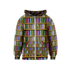 Books On A Shelf Kids  Zipper Hoodie by TetiBright