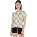 Colorful Easter Eggs Pattern Green Open Back Sport Tee View1