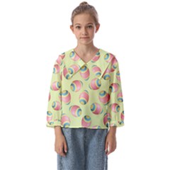 Colorful Easter Eggs Pattern Green Kids  Sailor Shirt by TetiBright