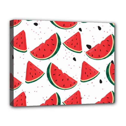 Watermelon Seamless Pattern Canvas 14  X 11  (stretched) by Jancukart