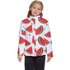 Watermelon Seamless Pattern Kids  Puffer Bubble Jacket Coat by Jancukart