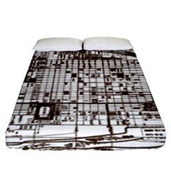 Antique Oriental Town Map  Fitted Sheet (queen Size) by ConteMonfrey