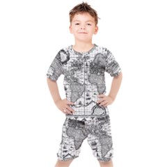 Antique Mapa Mundi Revisited Kids  Tee And Shorts Set by ConteMonfrey