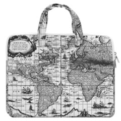 Antique Mapa Mundi Revisited Macbook Pro 16  Double Pocket Laptop Bag  by ConteMonfrey