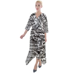 Old Civilization Quarter Sleeve Wrap Front Maxi Dress by ConteMonfrey