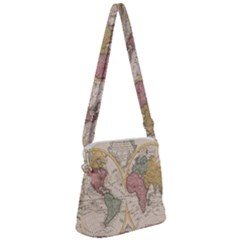 Mapa Mundi 1775 Zipper Messenger Bag by ConteMonfrey